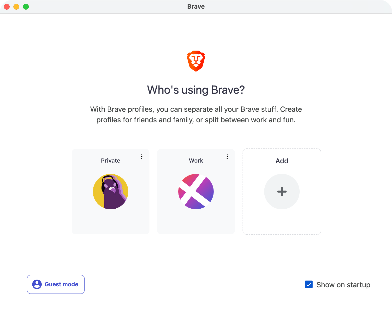 Profile picker