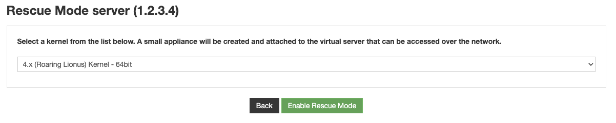 Racknerd - rescue OS