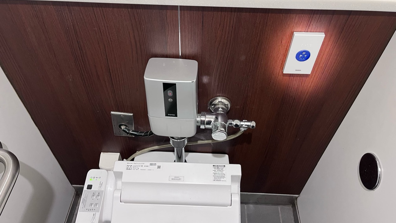 Button placed on the back wall