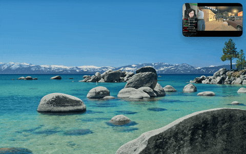 The result - playing video floating in the corner on all spaces